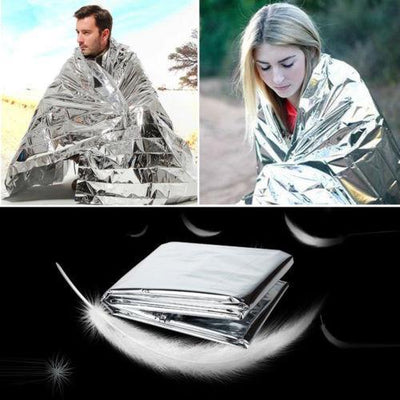 Survival Gears Depot 10pcs ( 210*130CM)  Emergency Outdoor Survival Blanket - Silver